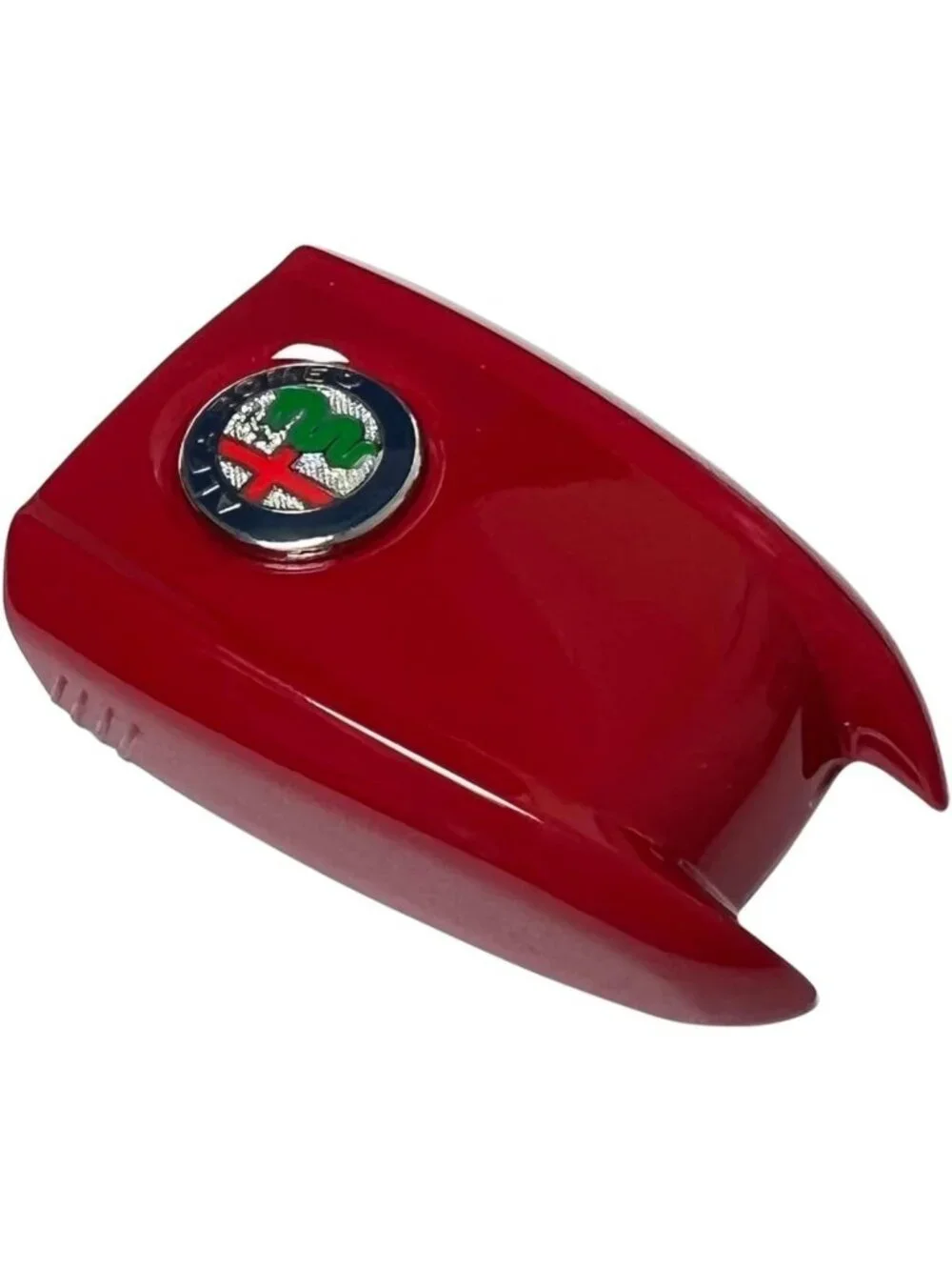 3D Carbon Fiber Black Smart Key Fob Cover Case for Alfa Romeo - Color Logo Red